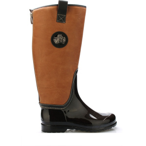 Hnědé italské holínky z pravé kůže M&G