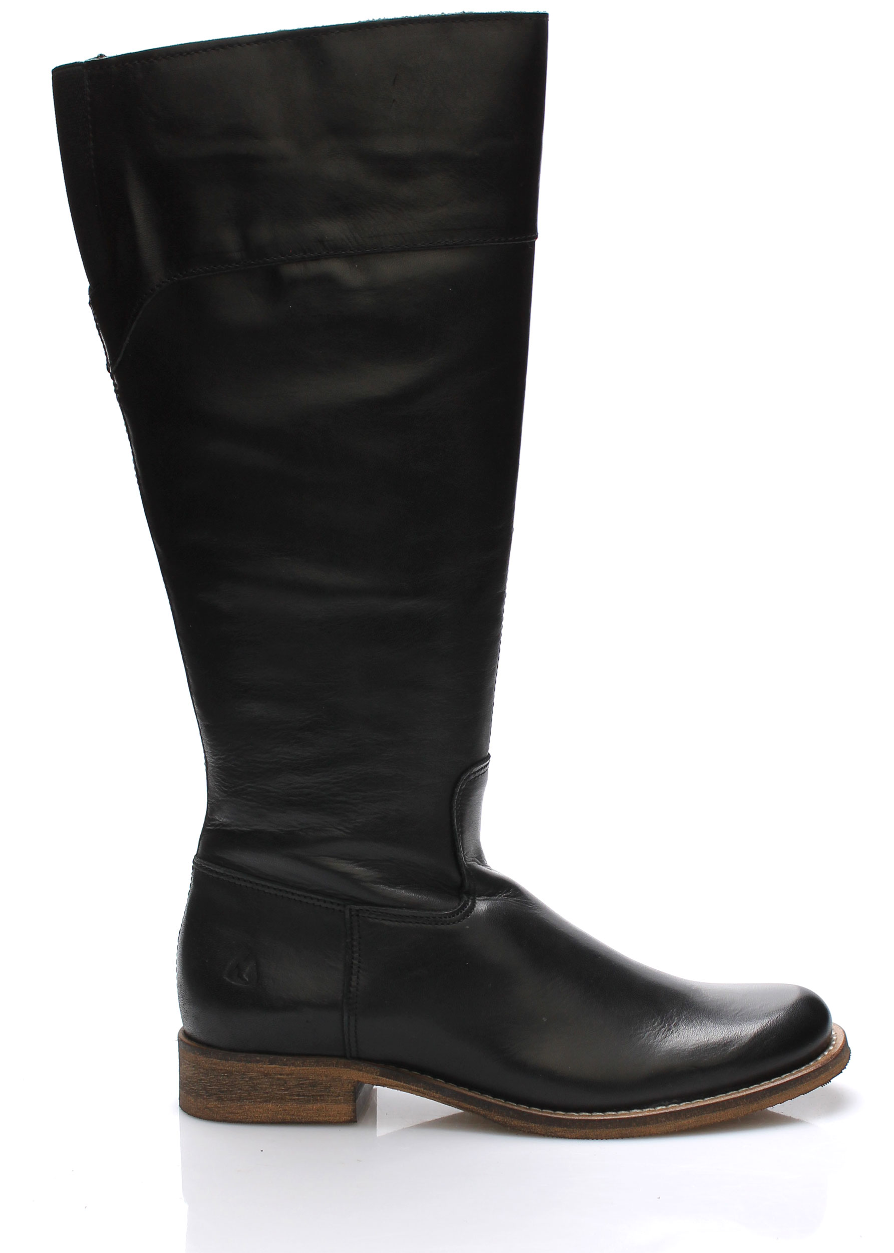 Černé kožené kozačky s elastickou vsadkou Online Shoes