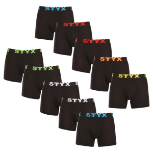 10PACK pánské boxerky Styx long sportovní guma černé (10U9601) L, trenky / trenýrky