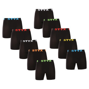 10PACK pánské boxerky Styx long sportovní guma černé (10UN9601) L, trenky / trenýrky