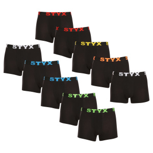 10PACK pánské boxerky Styx sportovní guma černé (10G9601) XXL, trenky / trenýrky
