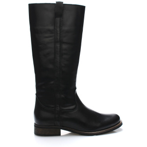 Černé kožené nižší kozačky Online Shoes