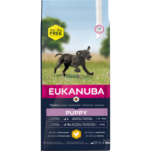 Eukanuba Puppy Large 15kg + 3kg zdarma