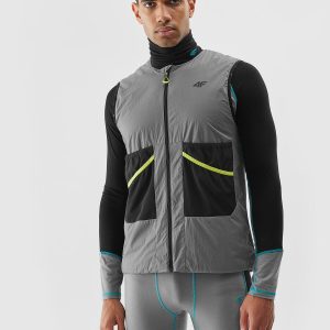 Pánská treková skialpová vesta s výplní Primaloft Active - šedá
