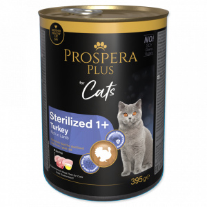 Konzerva Prospera Plus Cat Meat Paté Sterilized 1+ krůtí a jehněčí 395g