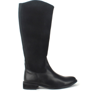 Laceys london Černé kožené kozačky s elastickou částí Laceys