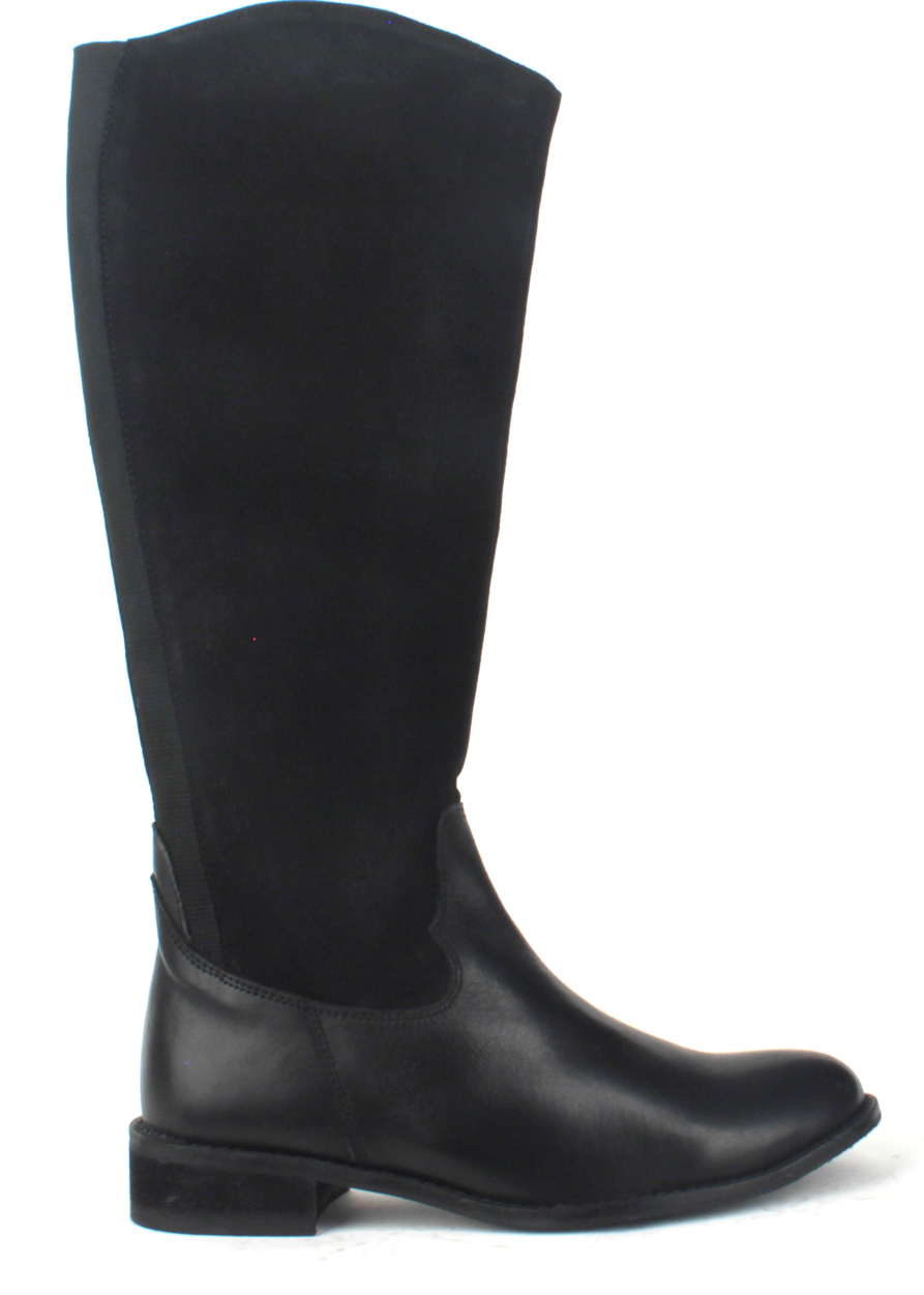 Laceys london Černé kožené kozačky s elastickou částí Laceys