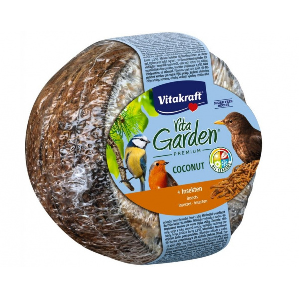 Kokos Vitakraft Garden plněný půlený s moučnými červy