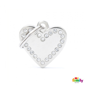 Známka My Family Chic Swarovski srdce stříbrná