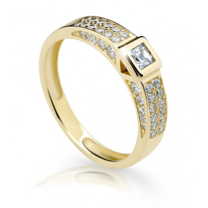 Cutie Diamonds Třpytivý prsten ze žlutého zlata s diamanty DZ6715-2361-10-X-1 52 mm