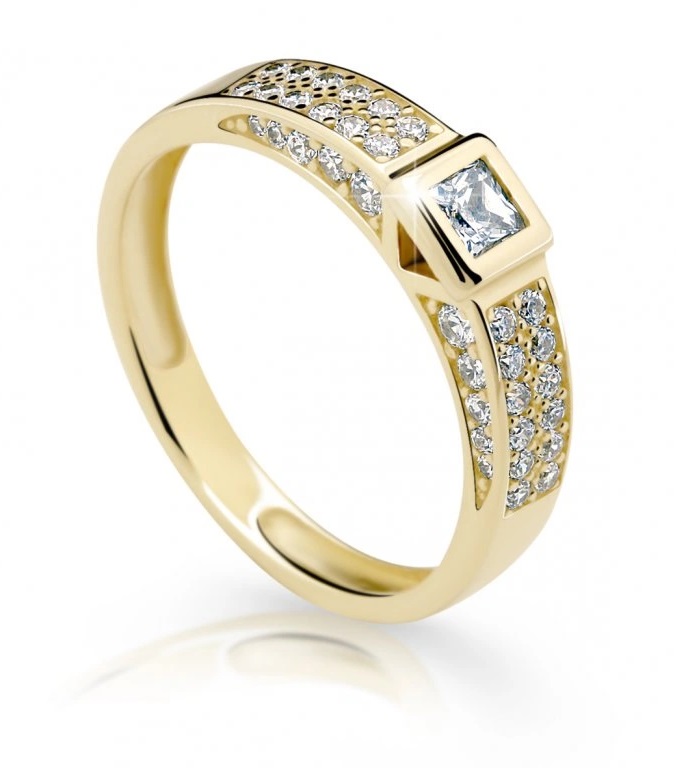 Cutie Diamonds Třpytivý prsten ze žlutého zlata s diamanty DZ6715-2361-10-X-1 52 mm