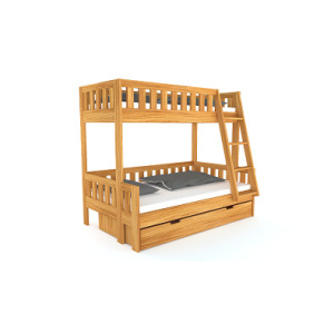 Postelia Patrová postel PUERO Buk 2v1 90/120x200 cm