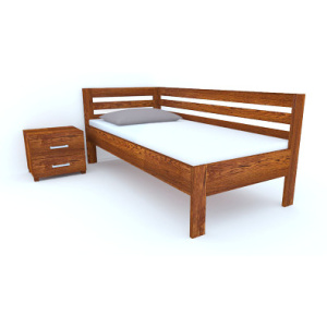 Postelia PAVEL do L, 100x200 cm, dub