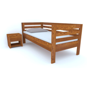 Postelia PAVEL do U, 100x200 cm, dub