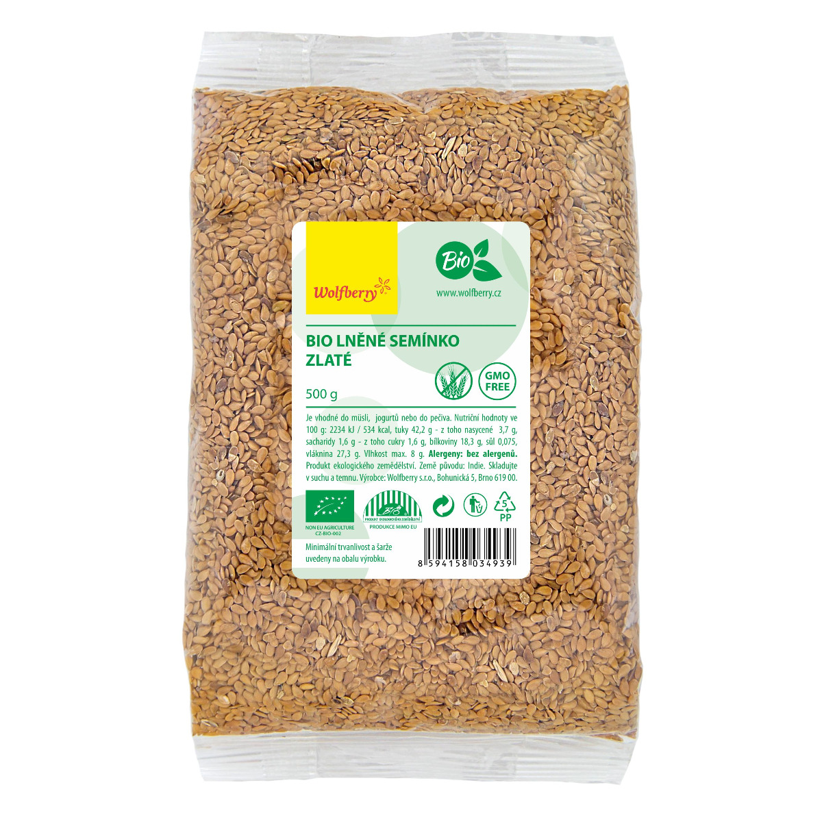 Wolfberry Lněné semínko zlaté BIO 500 g - Obrázek 3