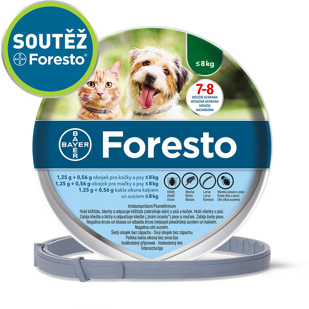 Foresto 1,25 g + 0,56 g obojek pro kočky a psy do 8 kg 38 cm 1 ks - Obrázek 5