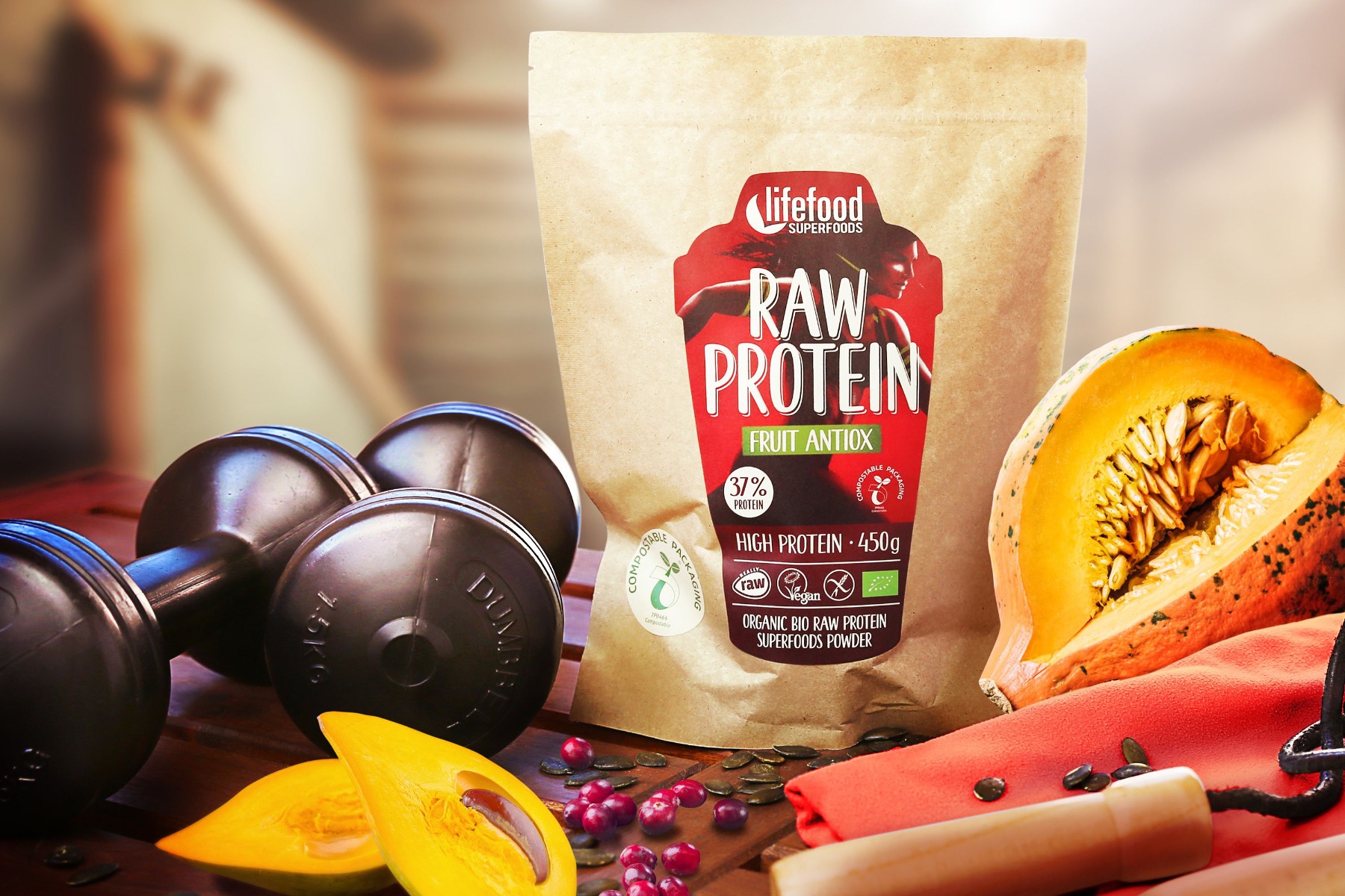 LifeFood Protein ovocný BIO RAW 450 g - Obrázek 2