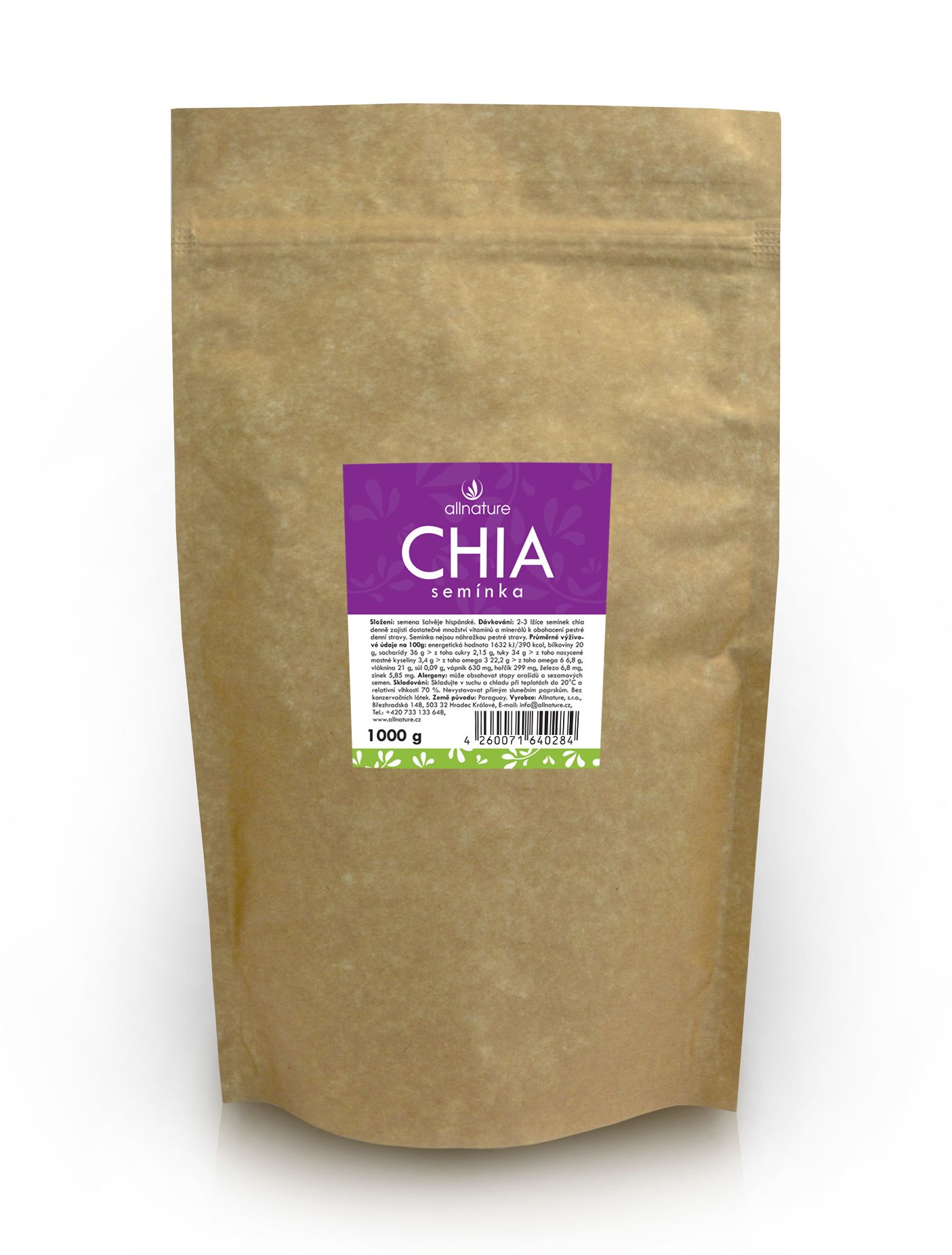 Allnature Chia semínka 1000 g - Obrázek 2