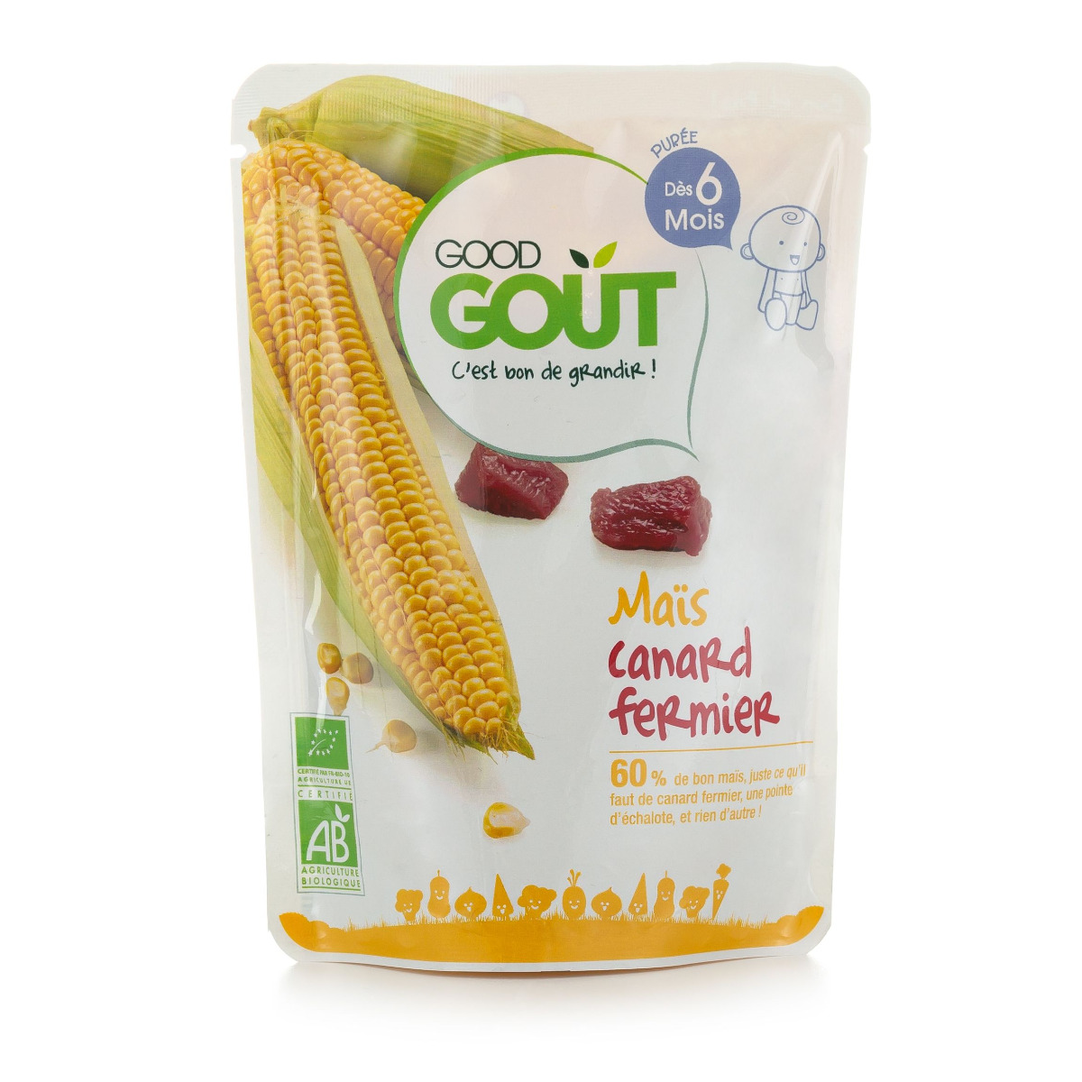 Good Gout BIO Kukuřice s kachním masem 6m+ 190 g - Obrázek 2