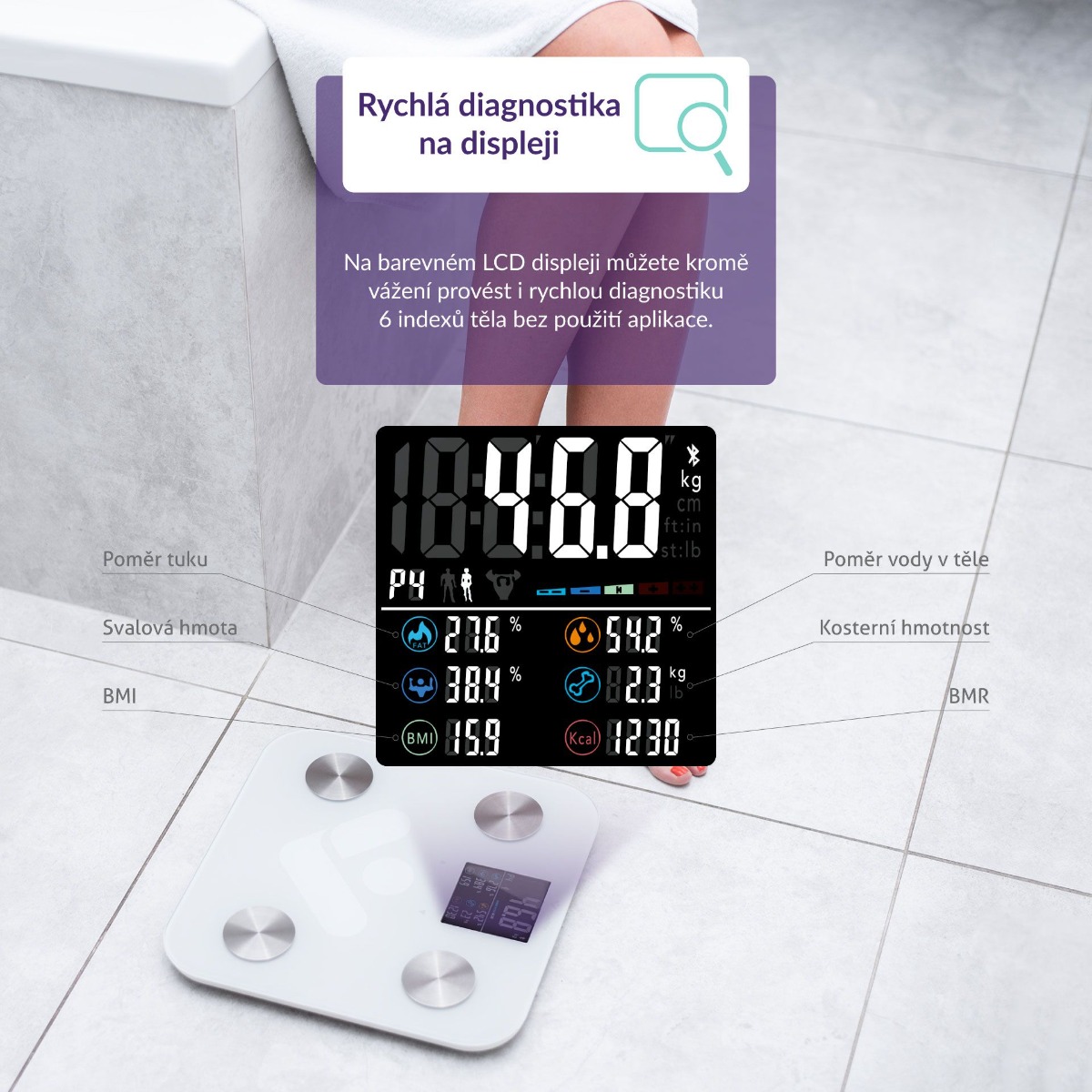 Truelife FitScale W6 BT digitální váha - Obrázek 2