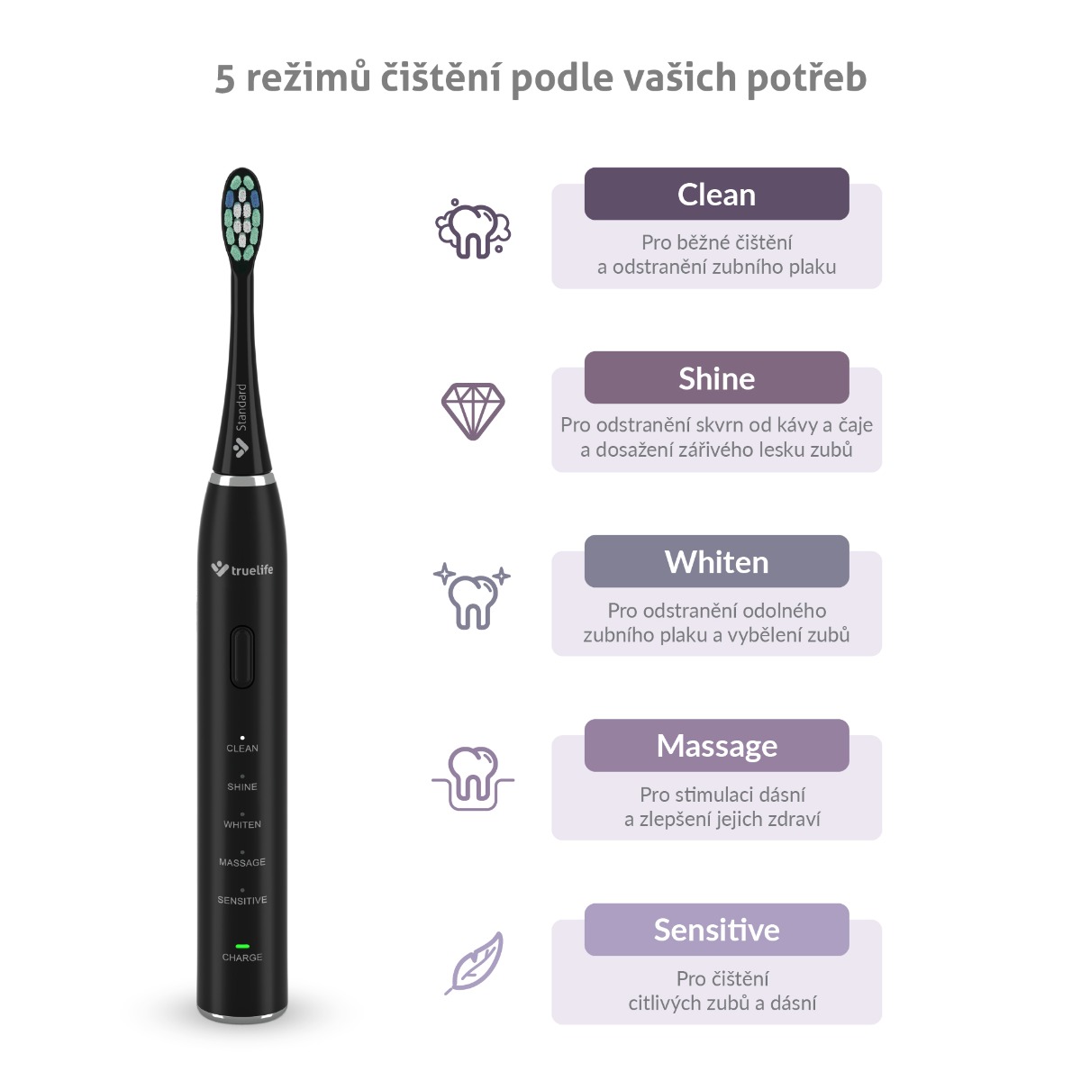 Truelife SonicBrush Clean30 sonický kartáček černý - Obrázek 2
