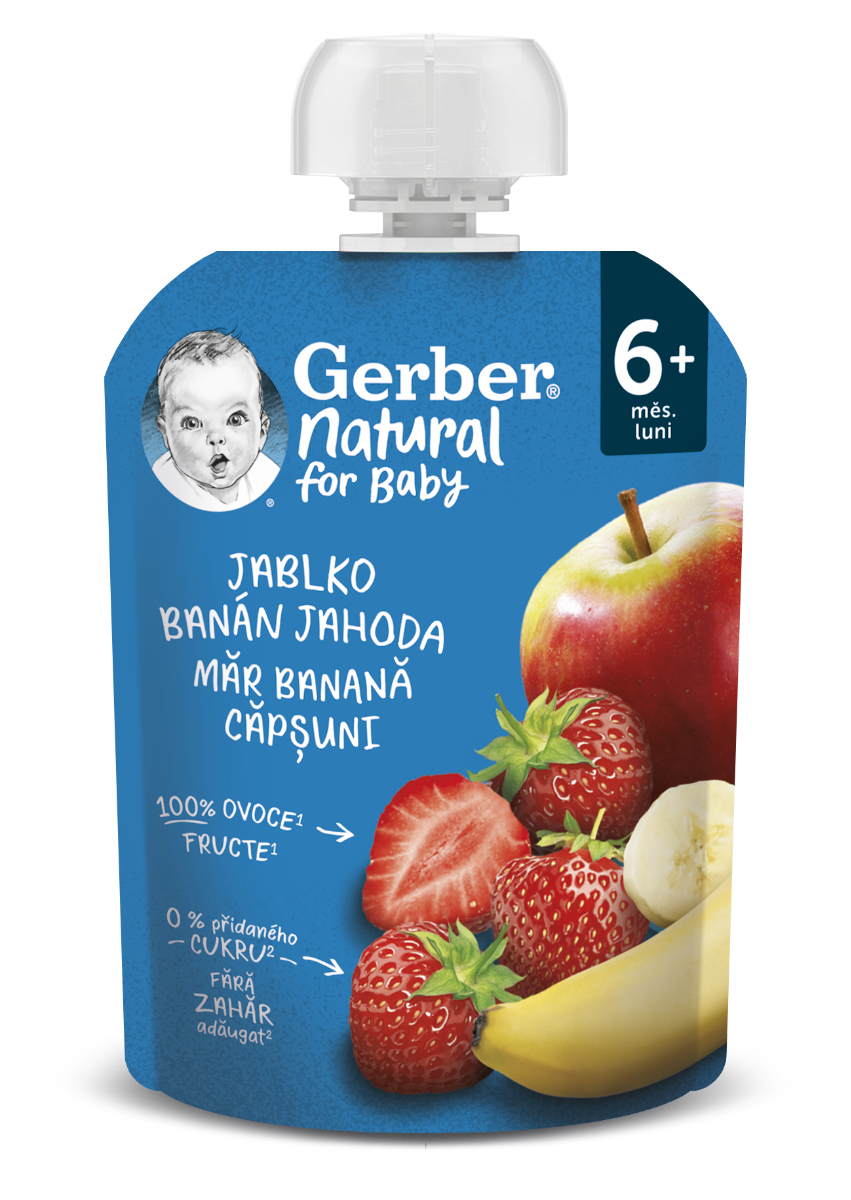 Gerber Natural Kapsička Jablko/banán/jahoda 90 g