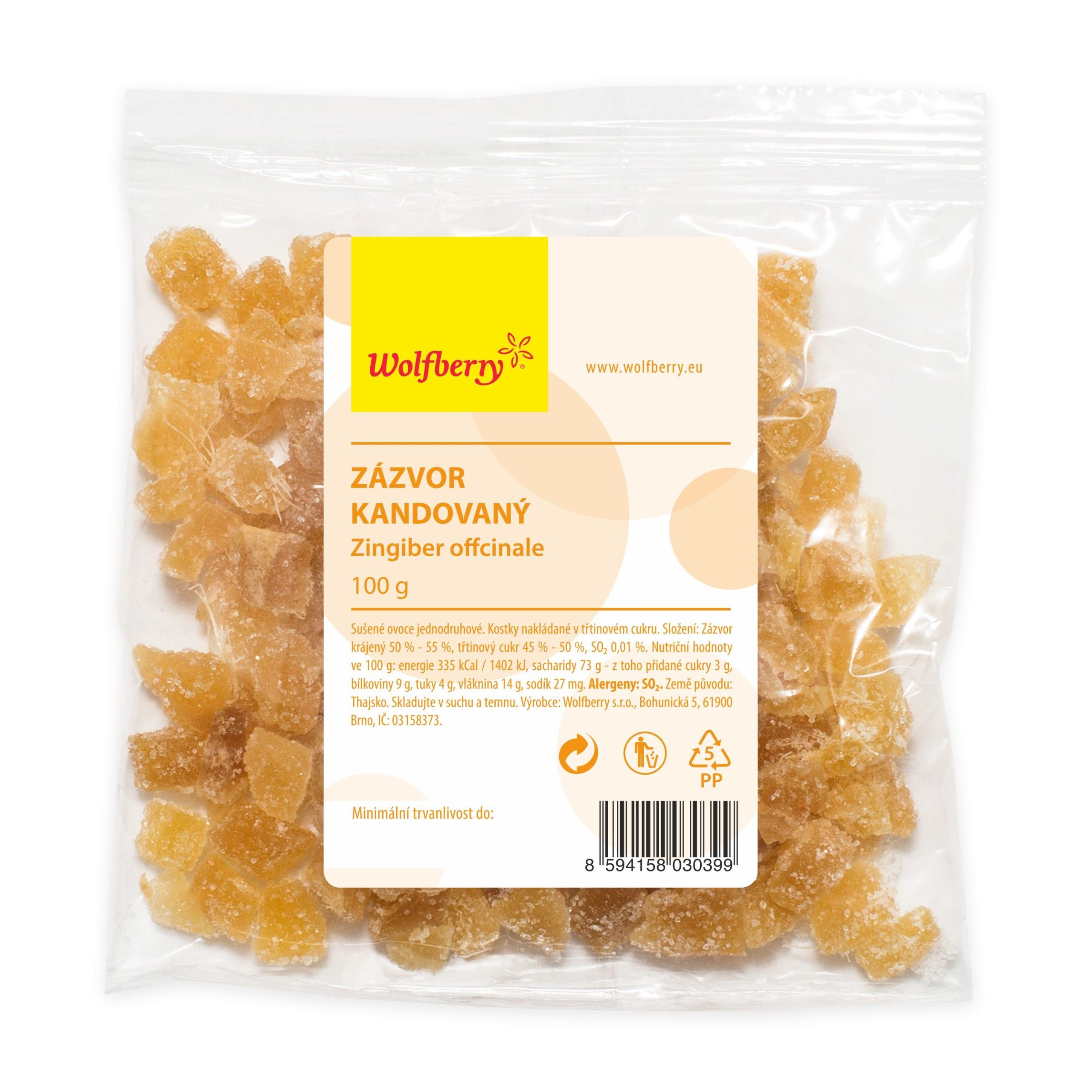 Wolfberry Zázvor kandovaný 100 g - Obrázek 2