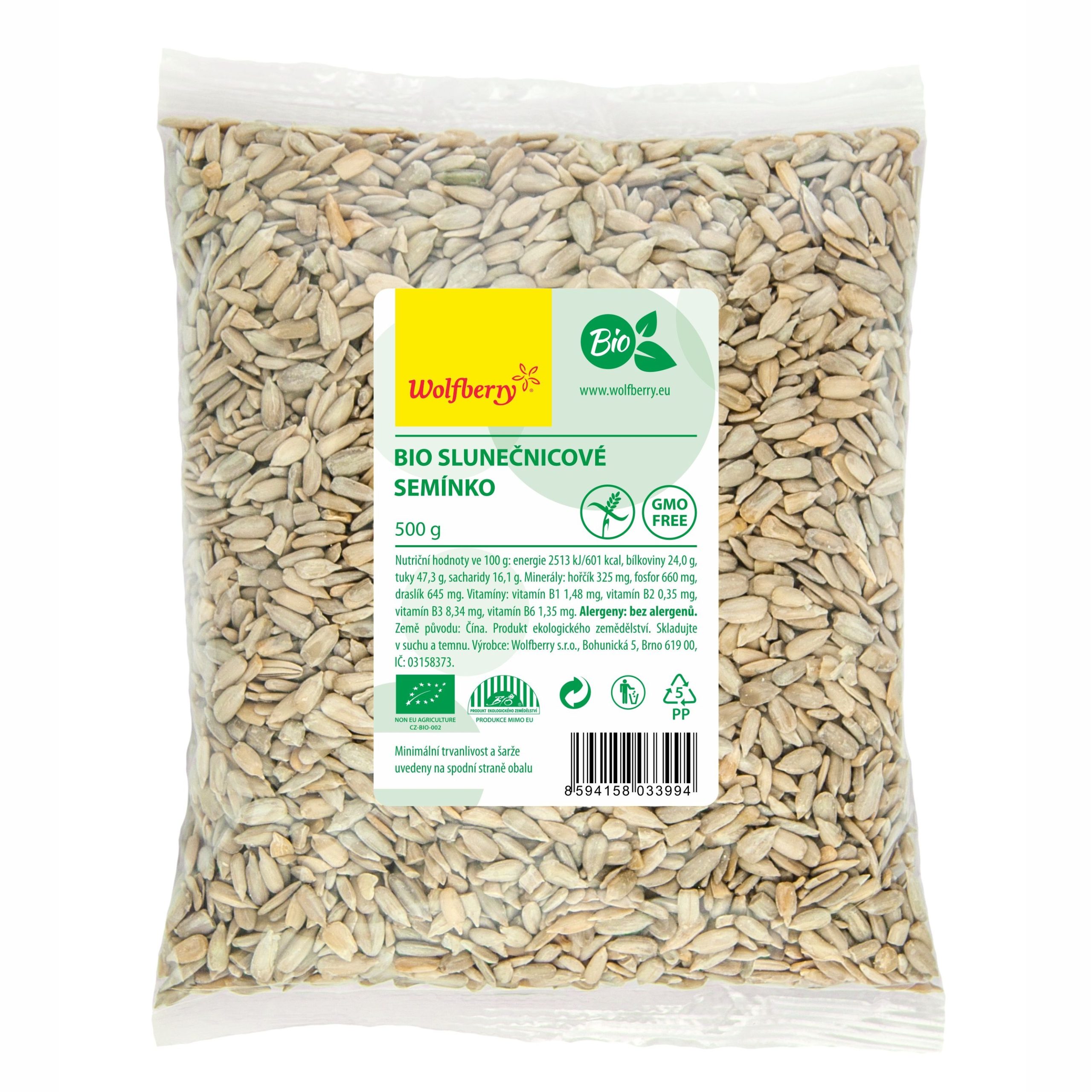 Wolfberry Slunečnicové semínko BIO 500 g - Obrázek 2