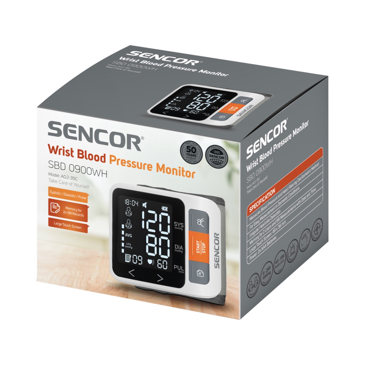 SENCOR SBD 0900WH digitální tlakoměr - Obrázek 2