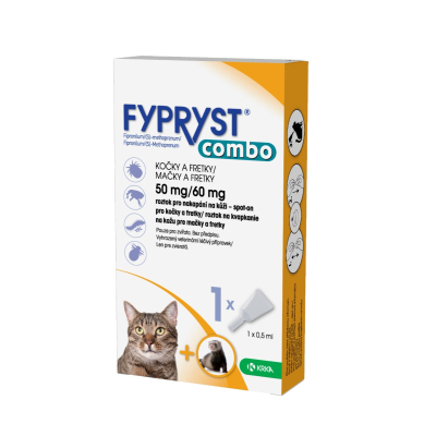 Fypryst Combo spot-on pro kočky a fretky 50 mg/60 mg roztok pro nakapání na kůži 1x0,5 ml