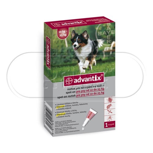 Advantix pro psy 10-25 kg spot-on 1x2,5 ml - Obrázek 2