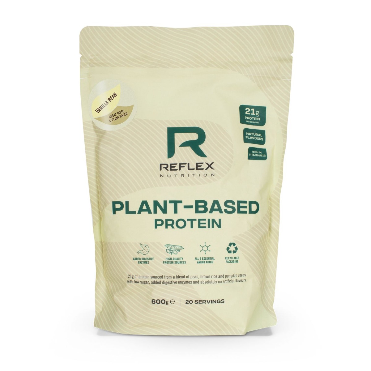 Reflex Nutrition Plant Based Protein vanilka 600 g - Obrázek 2