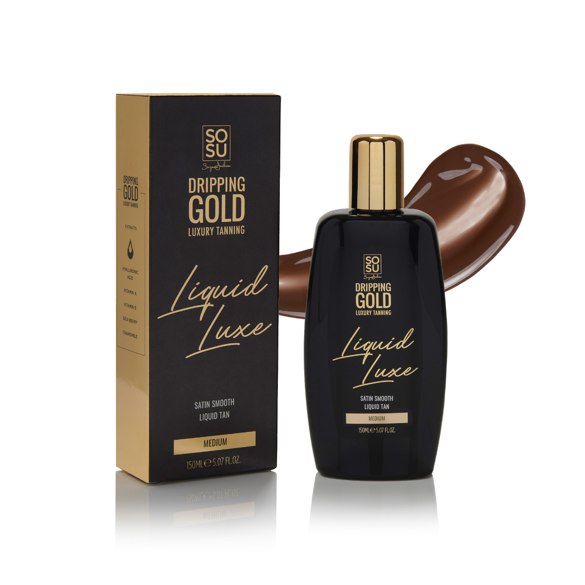 SOSU Dripping Gold Liquid Luxe samoopalovací voda medium 150 ml - Obrázek 2