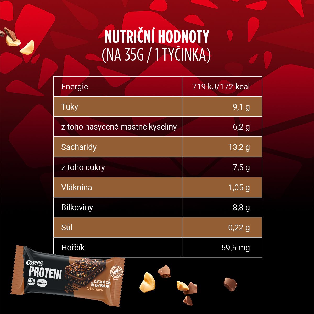 Corny Protein Crunch & Cream čokoláda 35 g - Obrázek 5