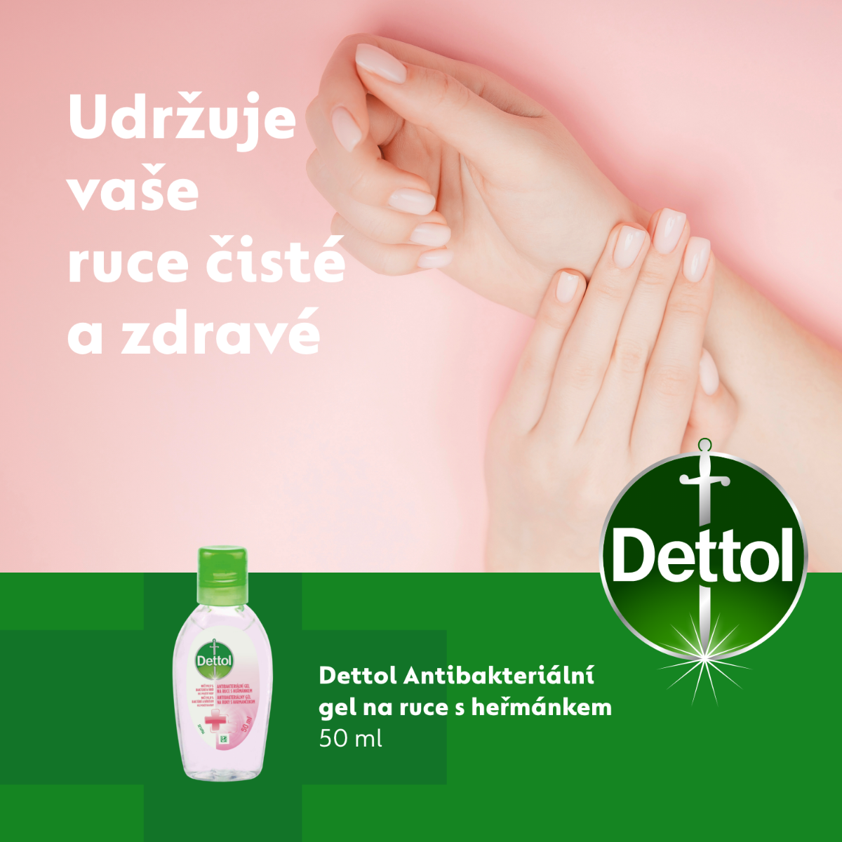 Dettol Antibakteriální gel na ruce Heřmánek 50 ml - Obrázek 3