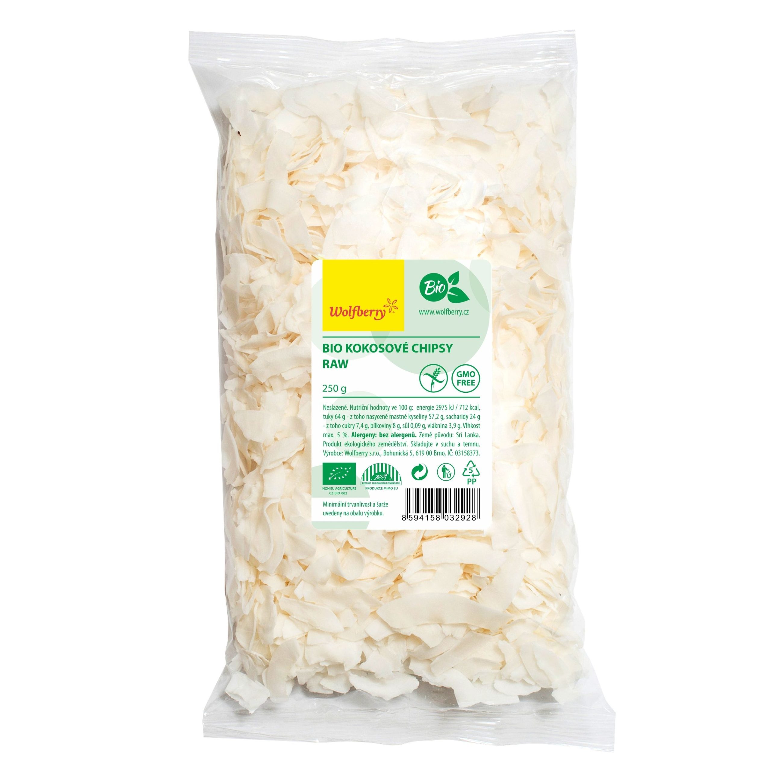 Wolfberry Kokosové chipsy BIO 250 g - Obrázek 2