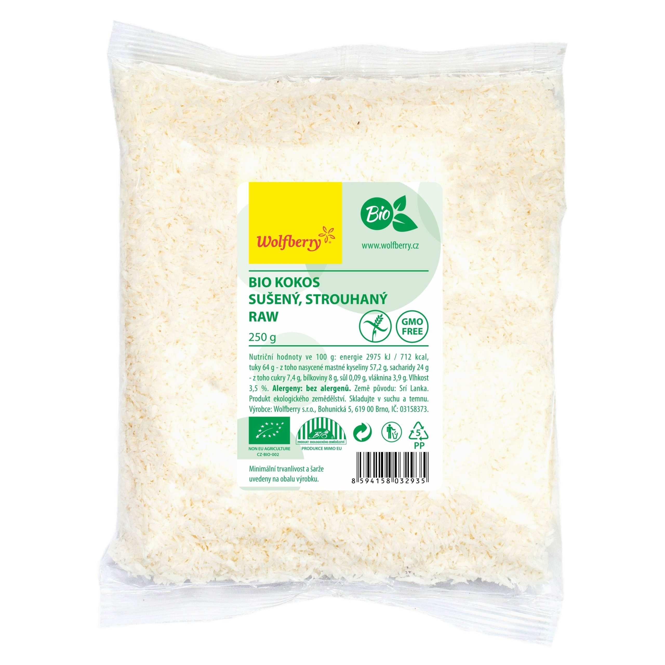 Wolfberry Kokos strouhaný BIO 250 g - Obrázek 2