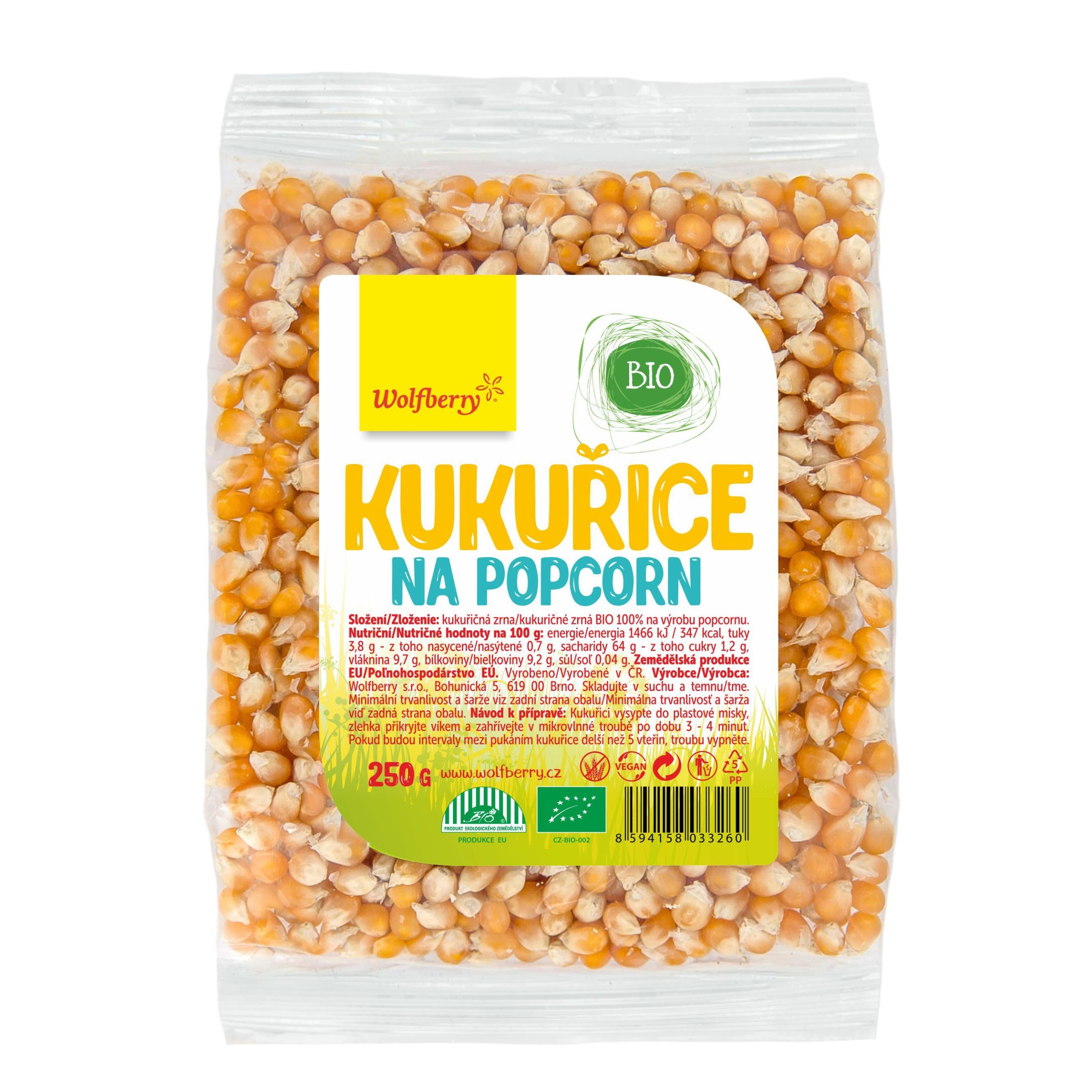 Wolfberry Kukuřice na popcorn BIO 250 g - Obrázek 2