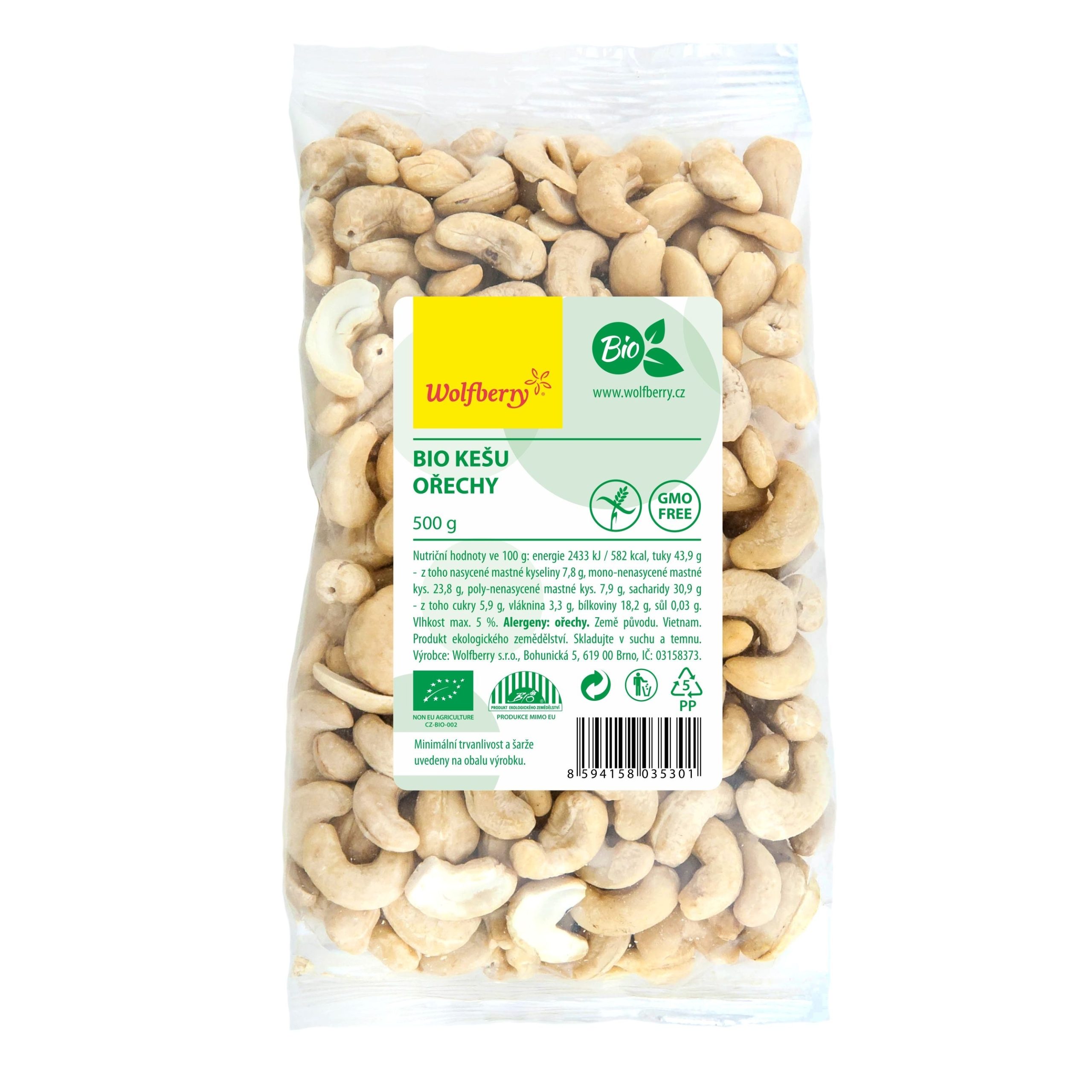 Wolfberry Kešu ořechy BIO 500 g - Obrázek 2