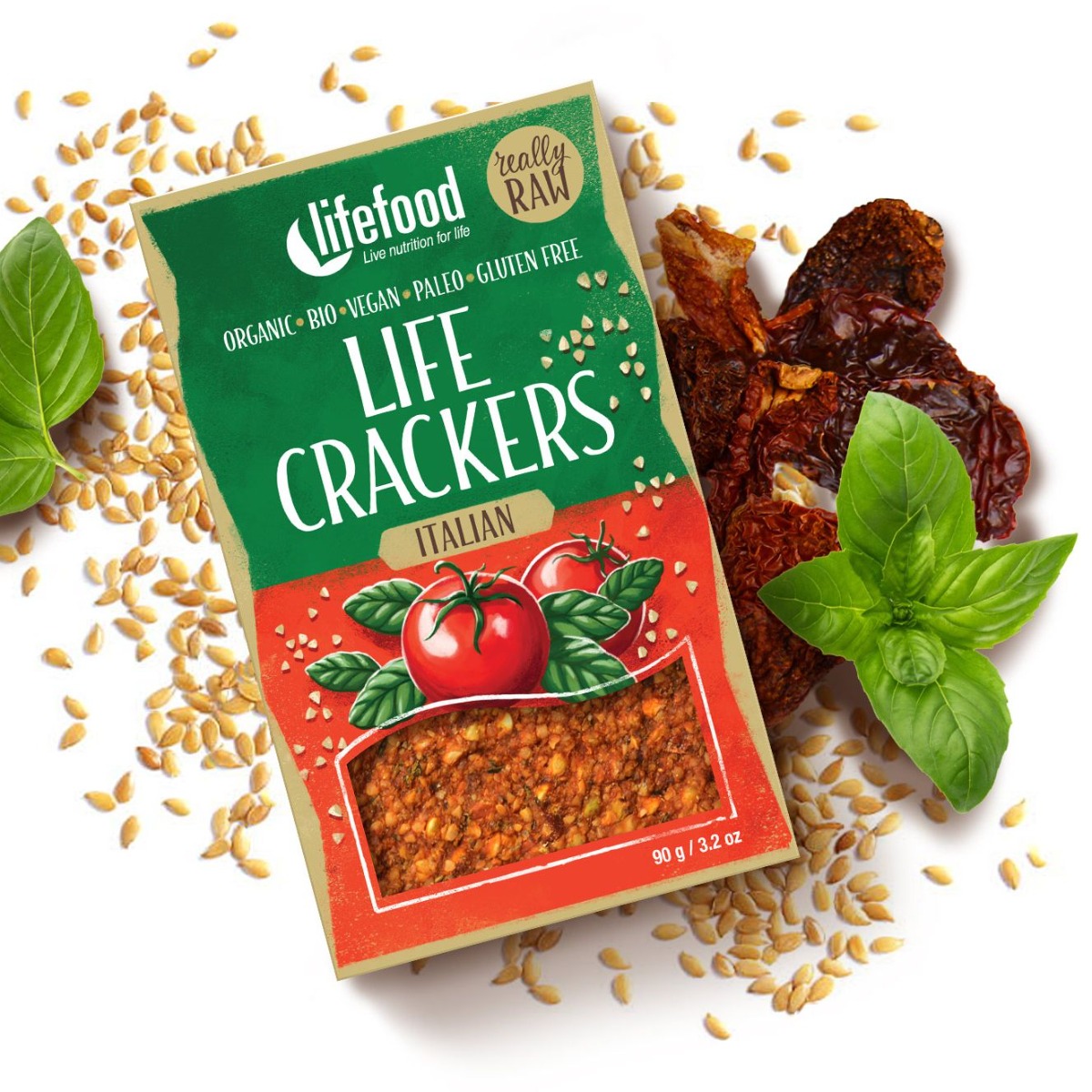 LifeFood Life Crackers Italské RAW BIO 90 g - Obrázek 2