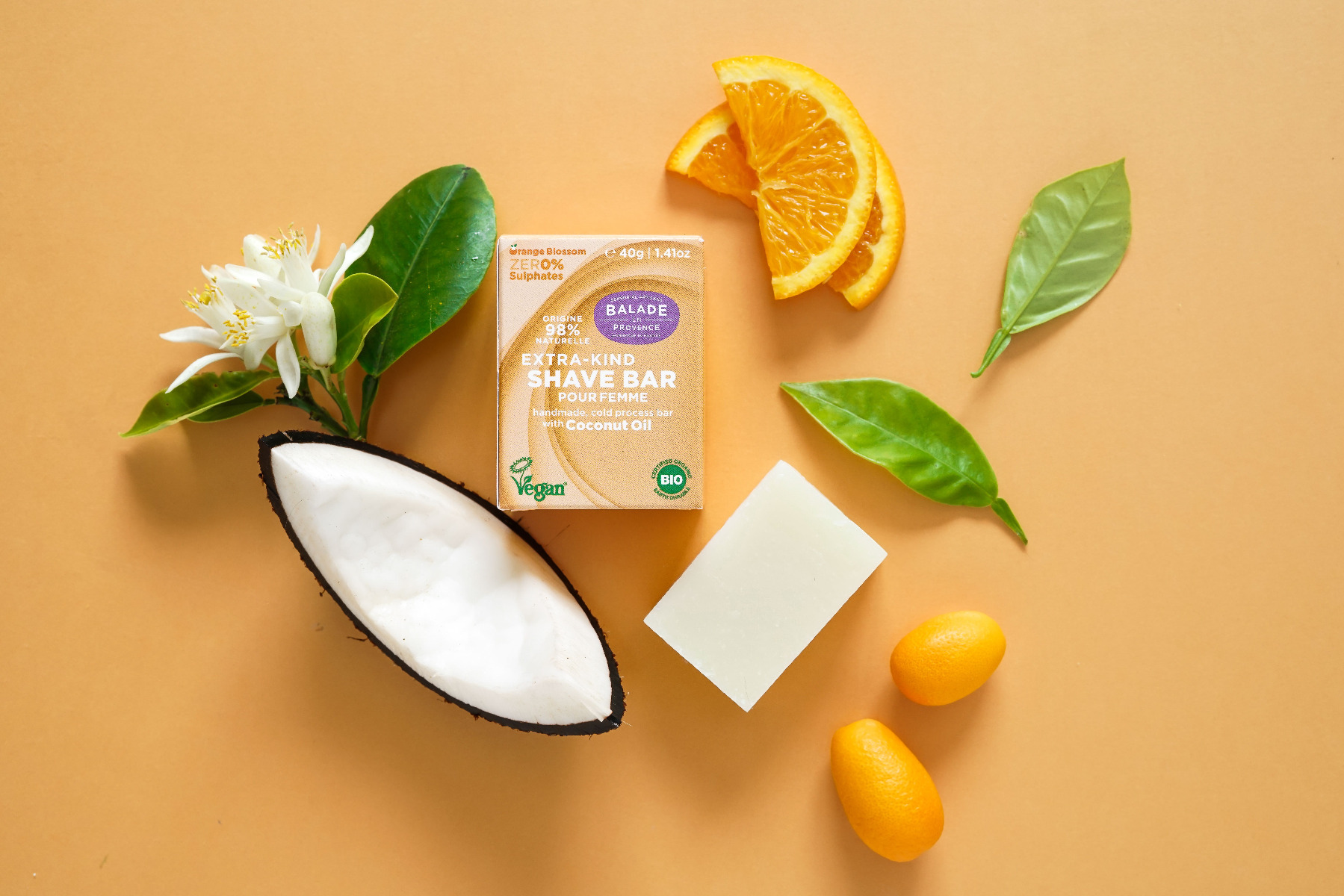 Balade en Provence Pečující tuhé mýdlo na holení pro ženy BIO Pomerančový květ 40 g - Obrázek 3