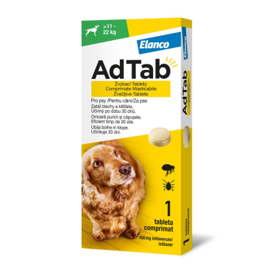 AdTab Žvýkací tablety pro psy >11-22 kg 450 mg 1 tableta