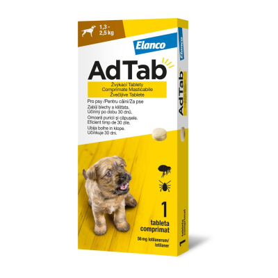 AdTab Žvýkací tablety pro psy 1,3-2,5 kg 56 mg 1 tableta