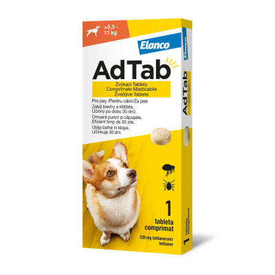 AdTab Žvýkací tablety pro psy >5,5-11 kg 225 mg 1 tableta