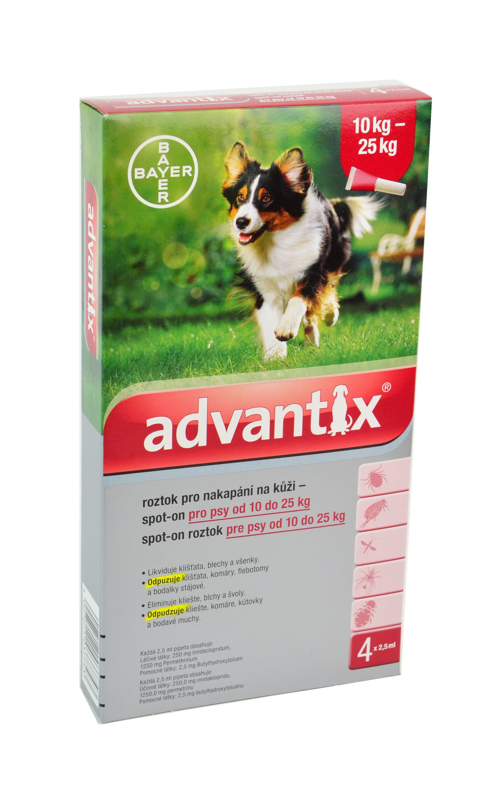 Advantix pro psy 10-25 kg spot-on 4x2,5 ml - Obrázek 3