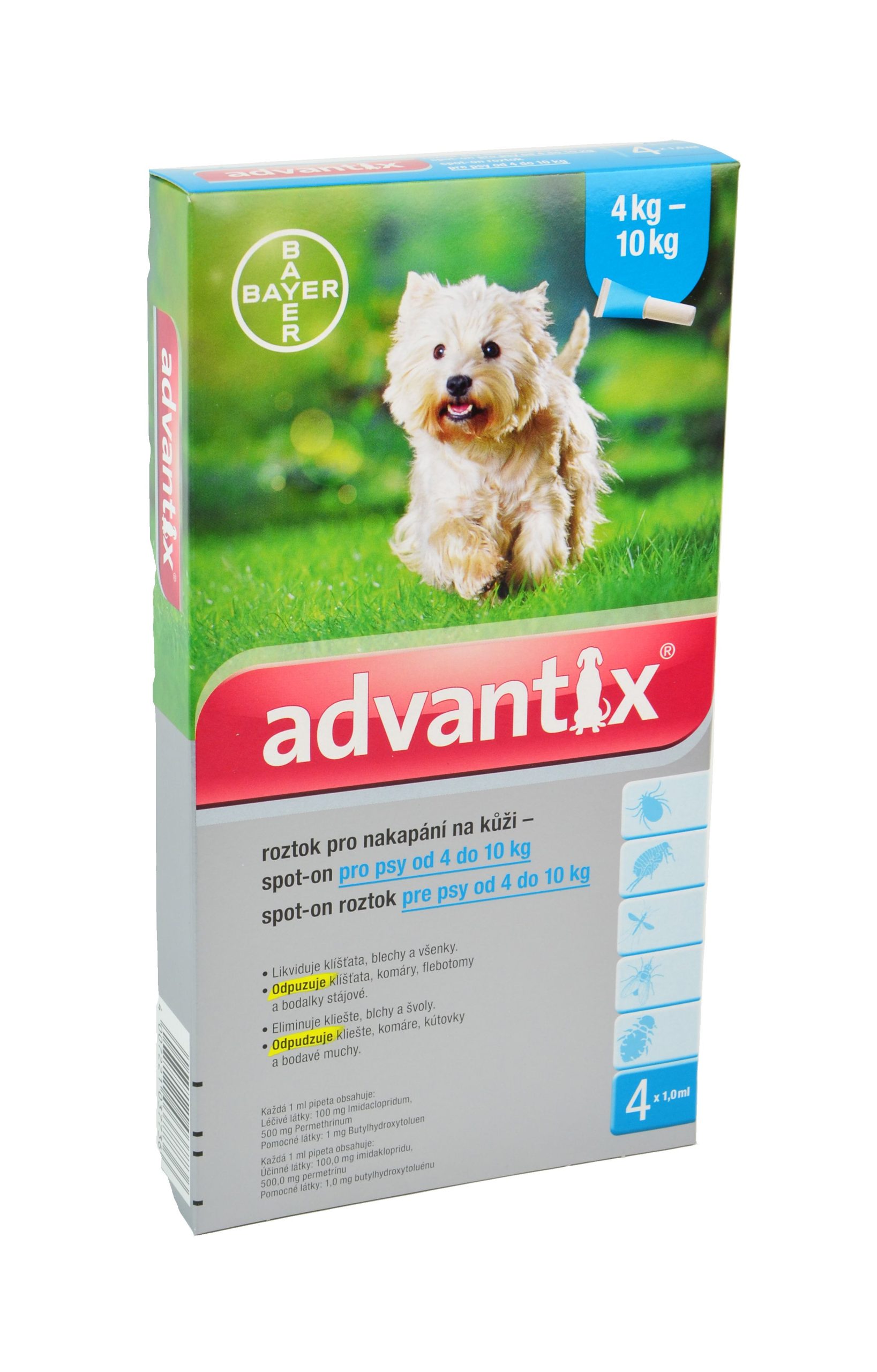 Advantix pro psy 4-10 kg spot-on 4x1 ml - Obrázek 4