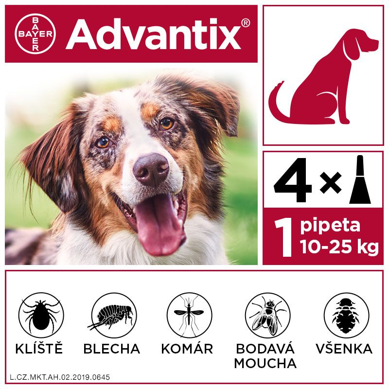 Advantix pro psy 10-25 kg spot-on 4x2,5 ml - Obrázek 4