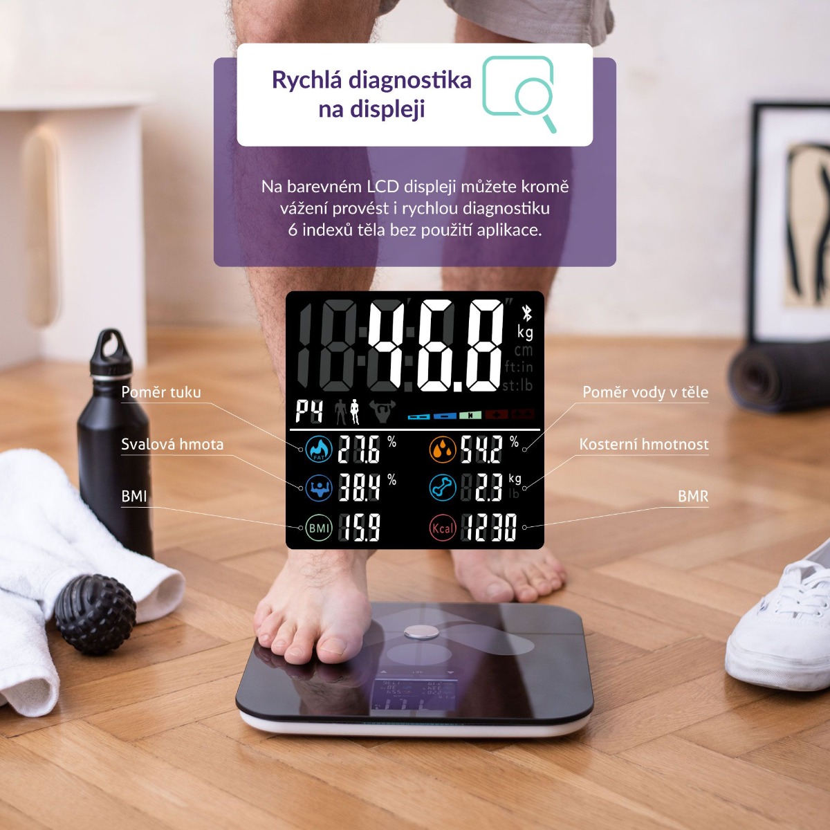 Truelife FitScale W7 BT Black digitální váha - Obrázek 2