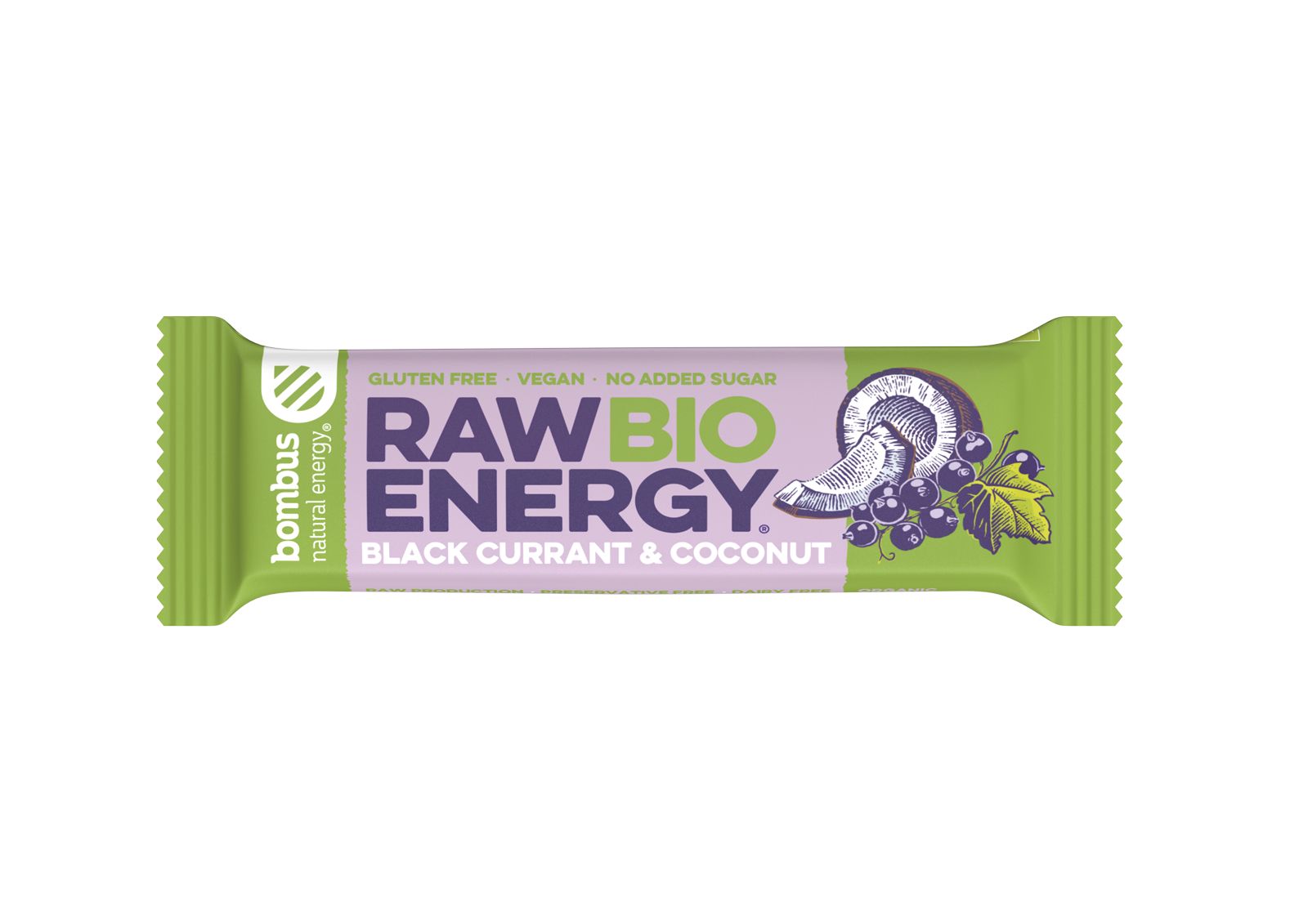 Bombus Raw BIO Tyčinka Black currant + coconut 50 g - Obrázek 2