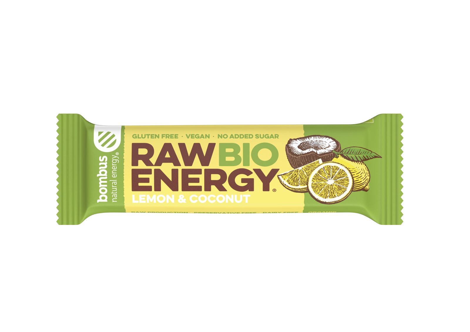 Bombus Raw BIO Tyčinka Lemon + coconut 50 g - Obrázek 2